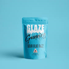 Glaze Sour Blue Razz gummy 100mg Glaze